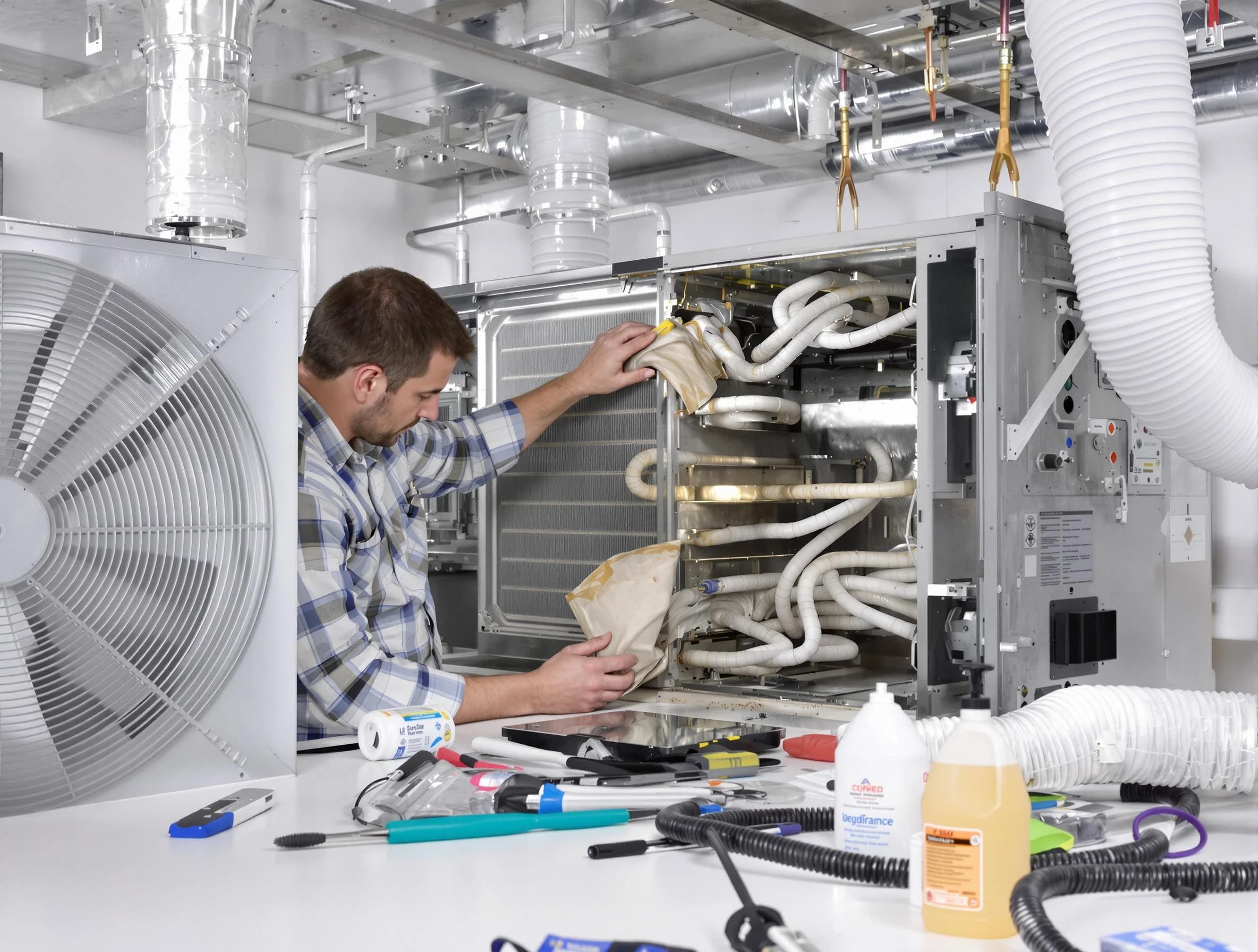 Allegheny Air Duct Cleaning specialist performing precision AC coil cleaning in Allegheny