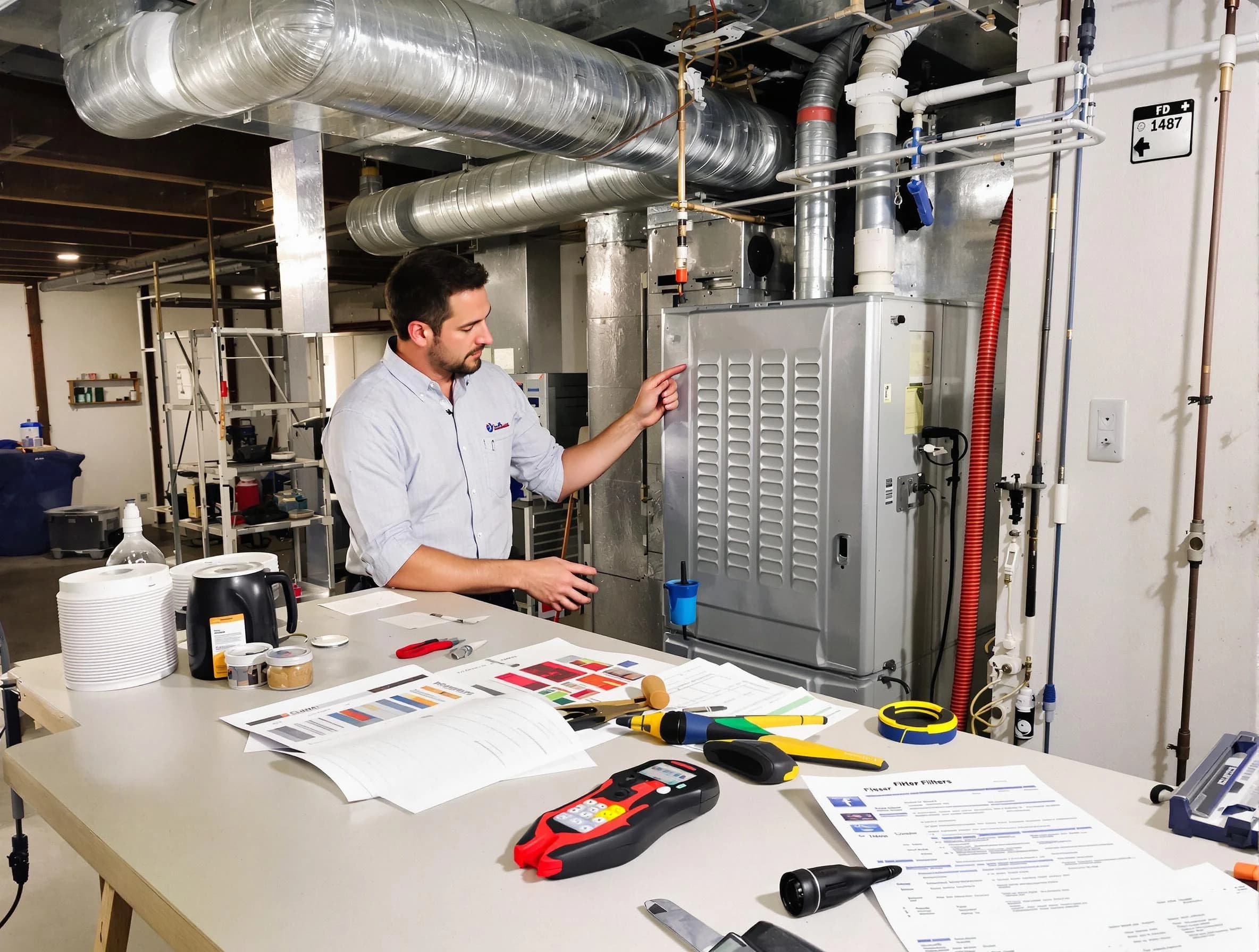 Allegheny Air Duct Cleaning inspector conducting detailed filter system evaluation using professional diagnostic tools in Allegheny